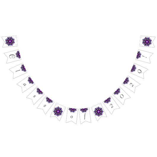 Bannière À Fanions Classe de 2029 ! Mandala en violet (Tout)