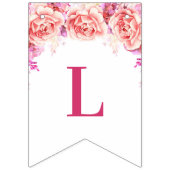 Bannière À Fanions Classe de diplômé des fleurs d'aquarelle de rose (Troisième drapeau)