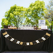 Bannière À Fanions Classe de Parties scintillant Black White & Gold