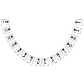 Bannière À Fanions Classe moderne de 2025 Black Script Graduation (Tout)