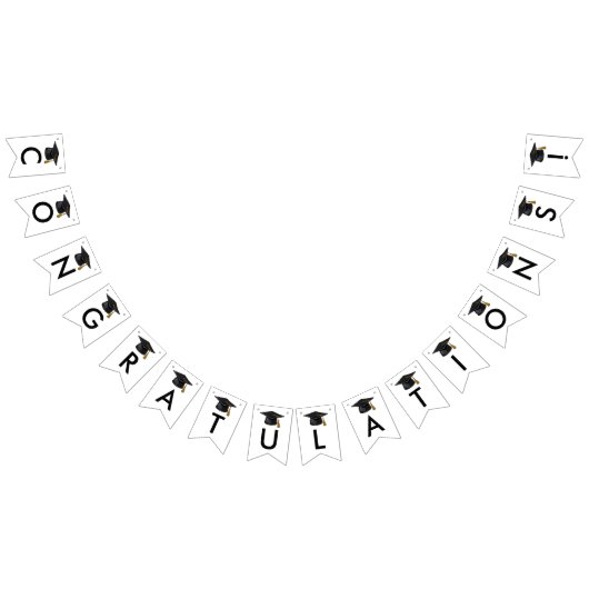 Bannière À Fanions Classe moderne de 2025 Black Script Graduation (Tout)