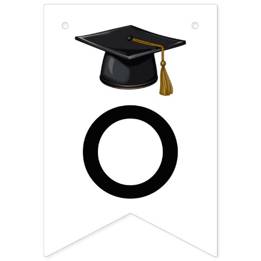Bannière À Fanions Classe moderne de 2025 Black Script Graduation (Deuxième drapeau)