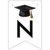 Bannière À Fanions Classe moderne de 2025 Black Script Graduation (Troisième drapeau)