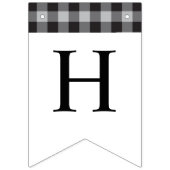 Bannière À Fanions Classic Buffalo Plaid Check Noir Blanc Anniversair (Deuxième drapeau)