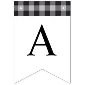 Bannière À Fanions Classic Buffalo Plaid Check Noir Blanc Anniversair (Troisième drapeau)