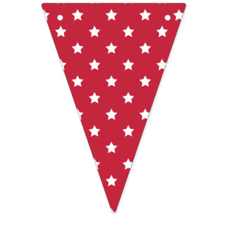 Bannière À Fanions Classic Stars White - Cherry Red