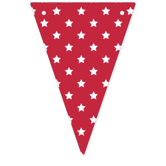 Bannière À Fanions Classic Stars White - Cherry Red (Premier drapeau)