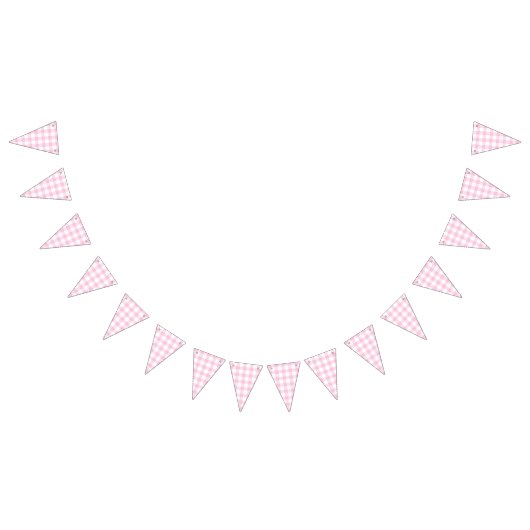 Bannière À Fanions Classique En vichy rose clair (Tout)