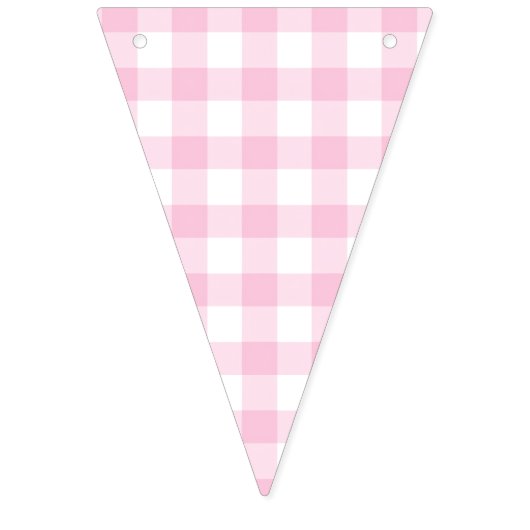 Bannière À Fanions Classique En vichy rose clair (Troisième drapeau)