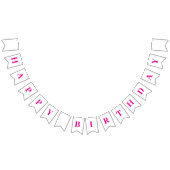 Bannière À Fanions Classique mignon rose chaud heureux message d'anni (Tout)