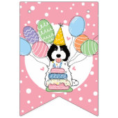 Bannière À Fanions Cockapo noir blanc Cavapoo Chien fête d'anniversai (Premier drapeau)