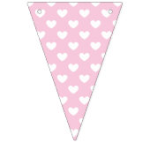Bannière À Fanions Cœurs Classiques Blanc - Rose Clair (Deuxième drapeau)