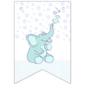 Bannière À Fanions Coeurs d'éléphant C'est un baby shower de garçons (Premier drapeau)