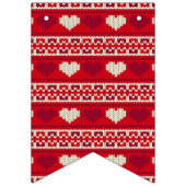Bannière À Fanions Coeurs tricot sans couture motif 1 + vos idées (Troisième drapeau)