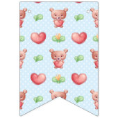 Bannière À Fanions Collection Coeur d'ours - Bleu (Premier drapeau)