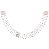 Bannière À Fanions Confetti rose et or Joyeux anniversaire (Tout)