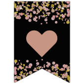 Bannière À Fanions Confetti Sparkle Rose Gold Mariage pour toujours (Premier drapeau)