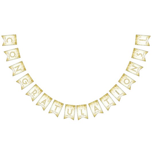 Bannière À Fanions confettis d'or de ☆CONGRATULATIONS☆ (Tout)