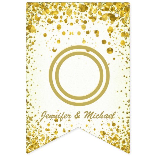 Bannière À Fanions confettis d'or de ☆CONGRATULATIONS☆ (Deuxième drapeau)