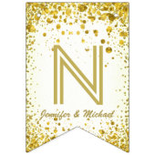 Bannière À Fanions confettis d'or de ☆CONGRATULATIONS☆ (Troisième drapeau)