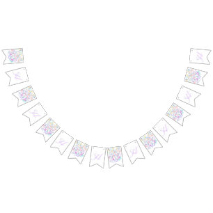 Bannière À Fanions Confettis en forme de lettre "H"