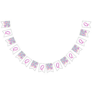 Bannière À Fanions Confettis en forme de lettre "Q"