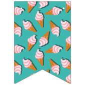 Bannière À Fanions Congés gaufres crème glacée et motif de yaourt con (Premier drapeau)