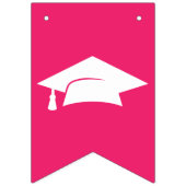 Bannière À Fanions Congrats Modernes Grad Hot Pink Graduation (Premier drapeau)
