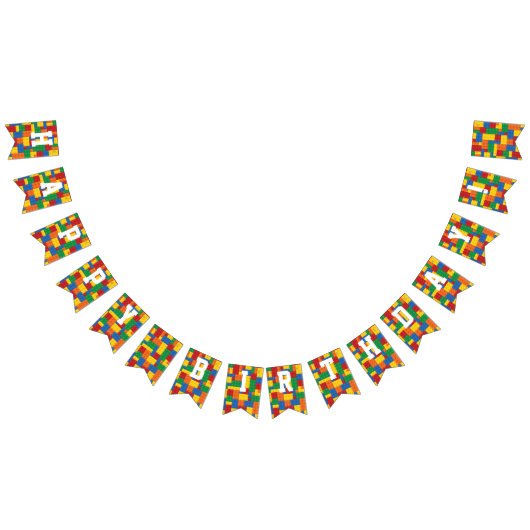 Bannière À Fanions Construction Blocs Anniversaire (Tout)