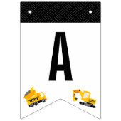 Bannière À Fanions Construction Camions Thème Anniversaire (Deuxième drapeau)