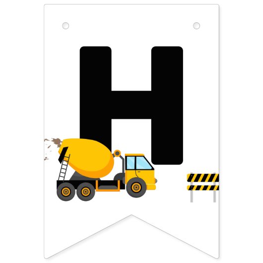 Bannière À Fanions Construction Enfants Bonne fête d'anniversaire (Deuxième drapeau)