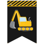 Bannière À Fanions Construction Joyeux Anniversaire, Excavateur et Ga (Premier drapeau)