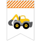 Bannière À Fanions Construction Truck Birthday Party Invitation (Premier drapeau)