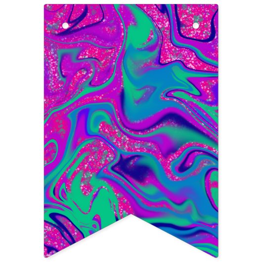 Bannière À Fanions Cool Turquoise Parties scintillant rose fille Anni (Deuxième drapeau)