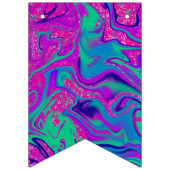 Bannière À Fanions Cool Turquoise Parties scintillant rose fille Anni (Premier drapeau)