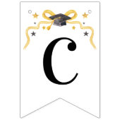 Bannière À Fanions Coquette Jaune Bow Félicitations | Diplôme (Premier drapeau)