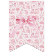 Bannière À Fanions Coquette Toile rose Bow Anniversaire Fille (Premier drapeau)