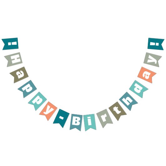 Bannière À Fanions Corail bleu personnalisé Vert Joyeux anniversaire (Tout)