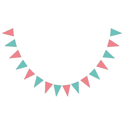 Bannière À Fanions Corail et Turquoise (Tout)
