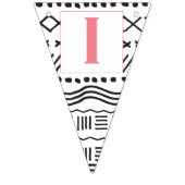 Bannière À Fanions Corail rose autochtone Abstrait Aztec Boho Baby Gi (Premier drapeau)