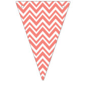 Bannière À Fanions Coral rose et blanc Chevron avec Mint Nautical (Deuxième drapeau)