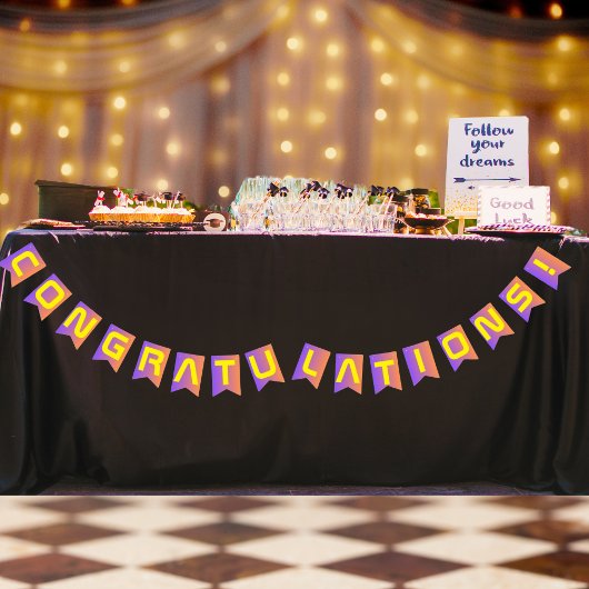 Bannière À Fanions Coucher de soleil vibrant Graduation de technologi