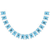 Bannière À Fanions Couleur solide bleu ciel néon | Personnalisé (Tout)