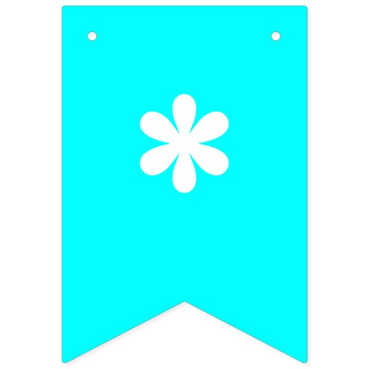 Bannière À Fanions Couleur solide de tons bleu néon | Personnalisé (Premier drapeau)