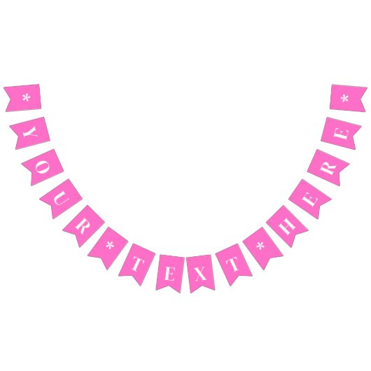 Bannière À Fanions Couleur solide rose néon personnalisée (Tout)