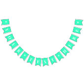 Bannière À Fanions Couleur solide Turquoise néon personnalisée (Tout)