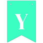 Bannière À Fanions Couleur solide Turquoise néon personnalisée (Deuxième drapeau)