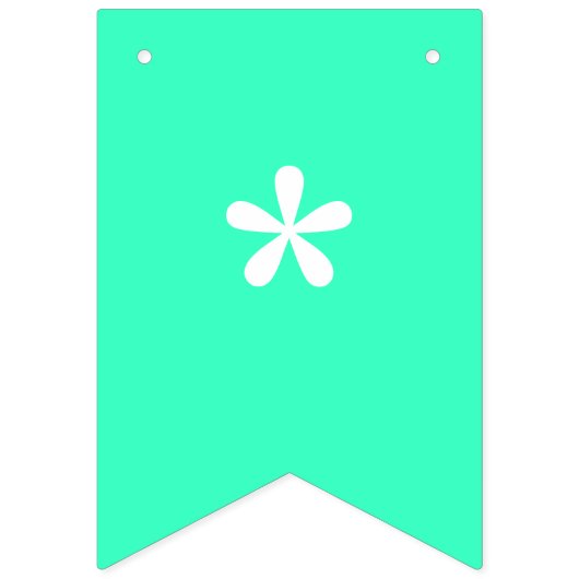 Bannière À Fanions Couleur solide Turquoise néon personnalisée (Premier drapeau)