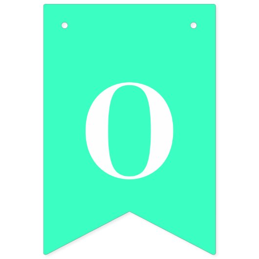 Bannière À Fanions Couleur solide Turquoise néon personnalisée (Troisième drapeau)