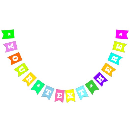 Bannière À Fanions Couleur Uni Neon Mix | Sur mesure (Tout)